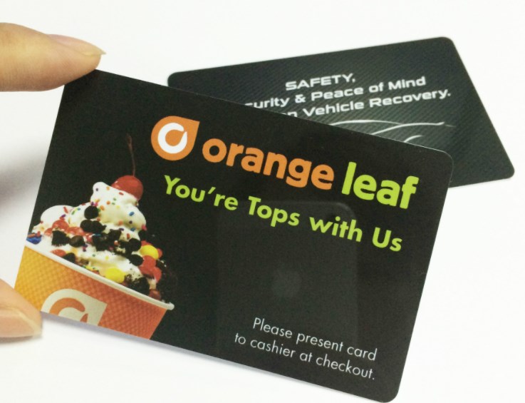 Loyalty card with embossing number